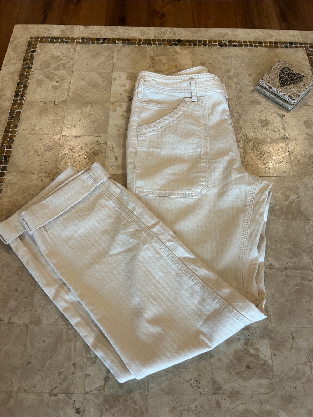 Anthropologie Women's Utility Pants Sand Beige Khaki Cotton Pockets Women’s 26